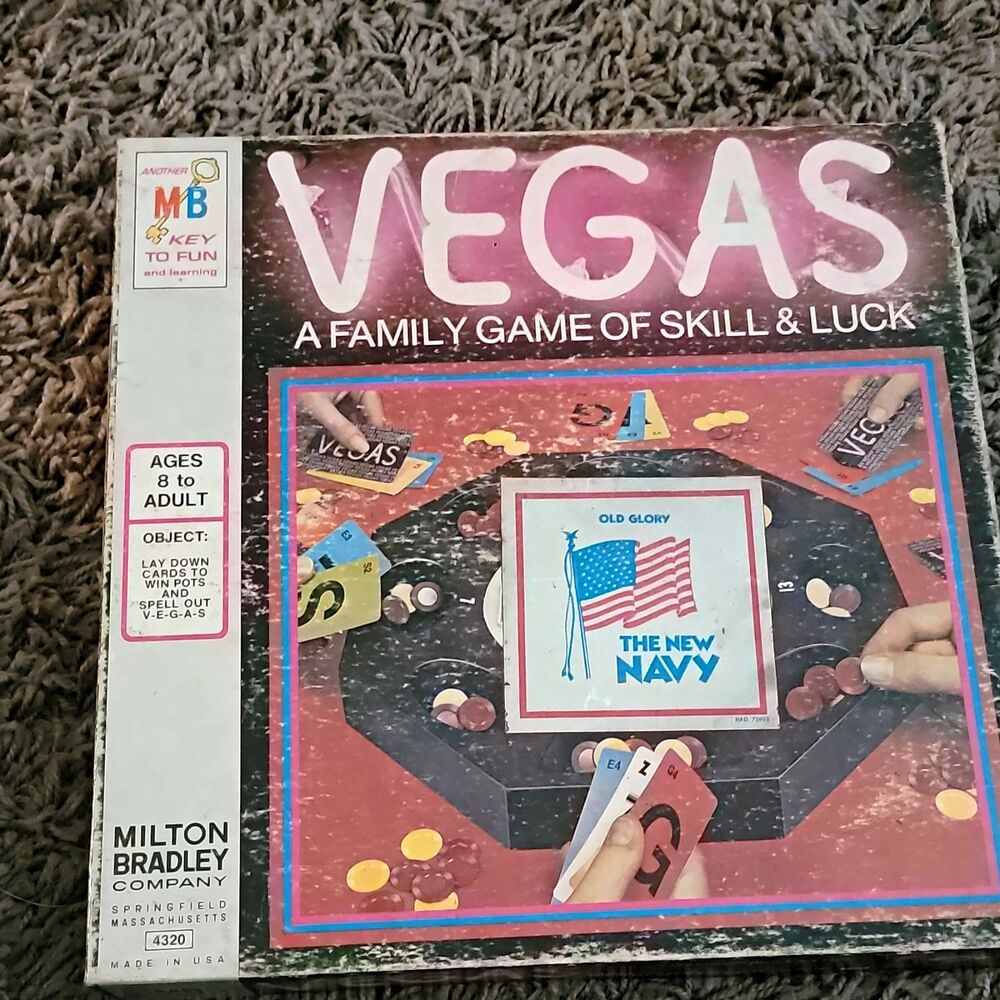 Milton Bradley Vegas Family Board Game Spinner 2+ Players Age 8 to Adult Vintage